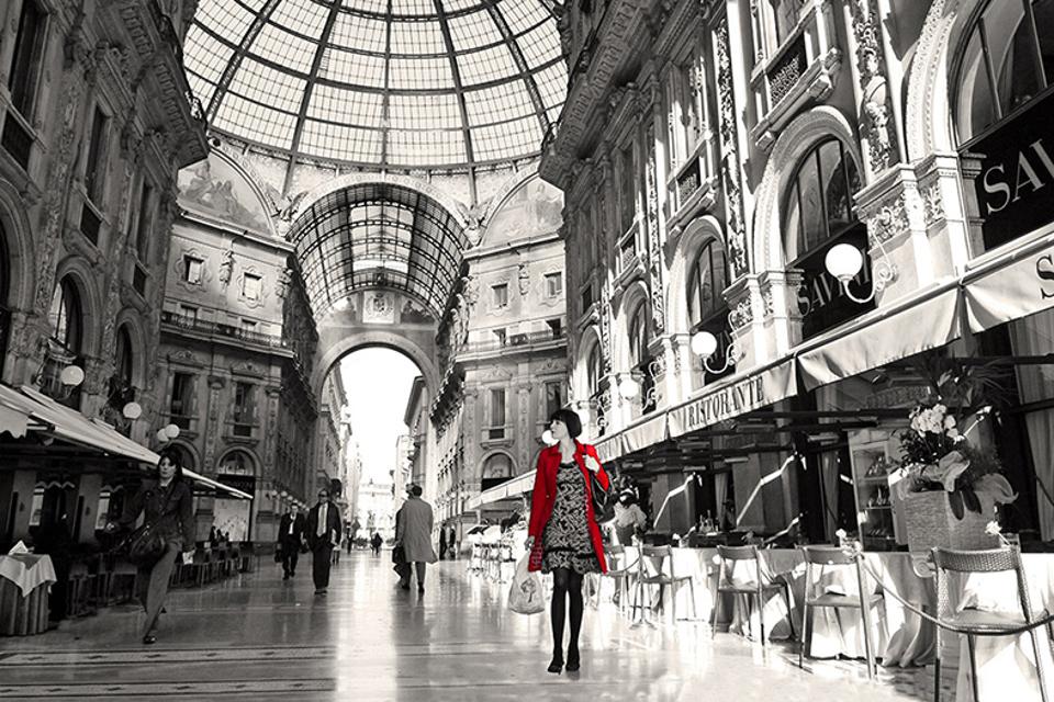 Woman in red 