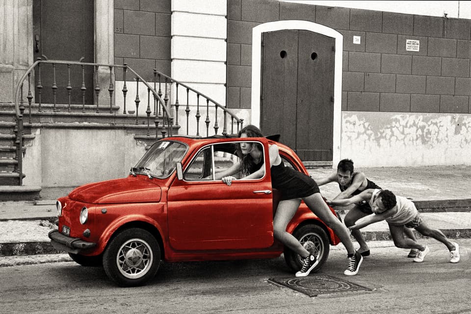 Fiat 500 red